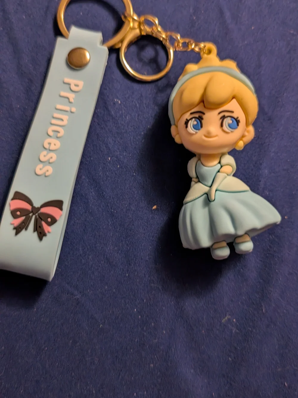 Princess Blue Cartoon Keychain for Kids